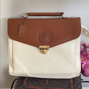Ralph Lauren Tan and Cream Briefcase